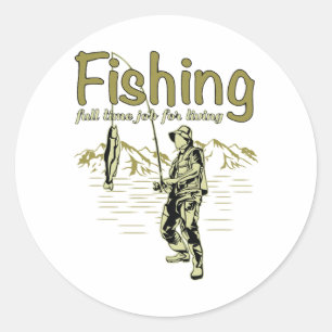 Sticker Rond Pêche à la pêche