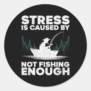 Sticker Rond Pêche À La Pêche À La Mouche