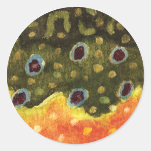 Sticker Rond Pêche à la truite