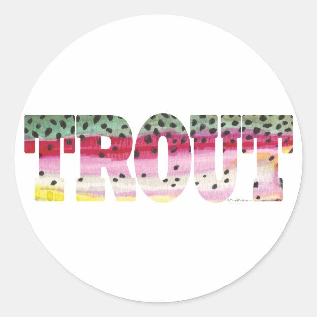 Sticker Rond Pêche à la truite (Devant)