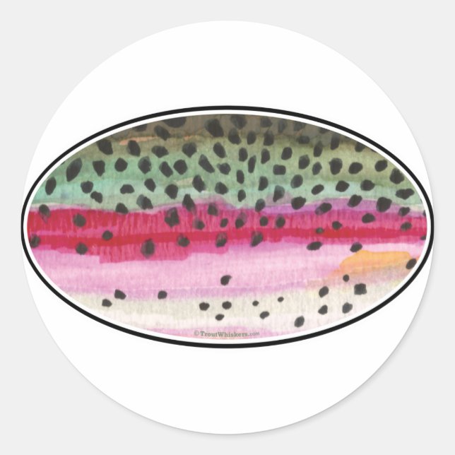 Sticker Rond Pêche à la truite arc-en-ciel (Devant)