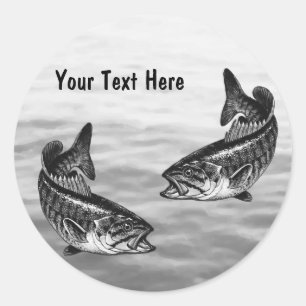 Sticker Rond Pêche au bar de Smallmouth