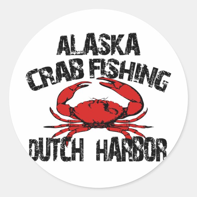 Sticker Rond Pêche au crabe hollandais de l'Alaska (Devant)