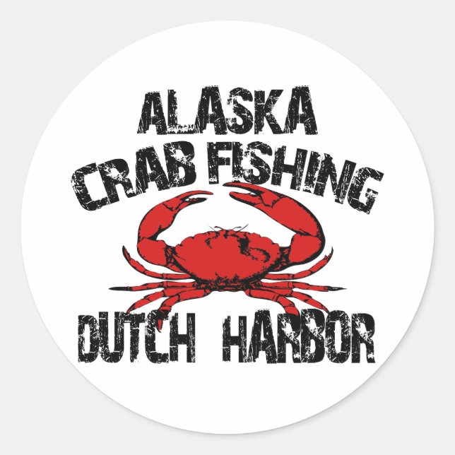Sticker Rond Pêche au crabe hollandais de l'Alaska (Devant)