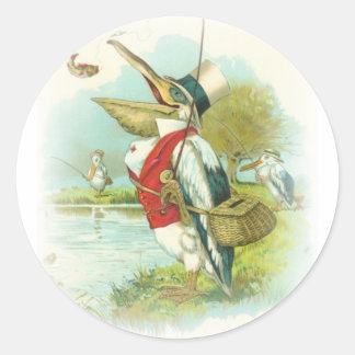 Sticker Rond Pêche au pélican