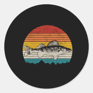 Sticker Rond Pêche au walleye Fisher