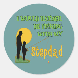 Sticker Rond Pêche Avec Mon Stepdad