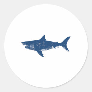 Sticker Rond Pêche de requin vintage de Quint 1975 Rétro (sur C