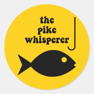 Sticker Rond pêche de whisperer de brochet