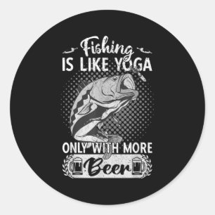 Sticker Rond Pêche Drôle Pour Les Hommes & Femmes Humour Ad