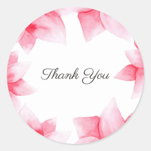 Sticker Rond Pêche estivale Corail Aquarelle Florale Mariage Fa