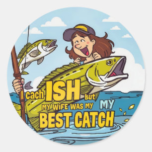 Sticker Rond Pêche et mariage