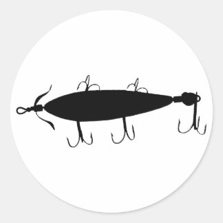 Sticker Rond Pêche leurre 2 Silhouette a