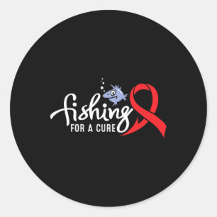 Sticker Rond Pêche Pour Le Soutien À La Sensibilisation À L'Ané