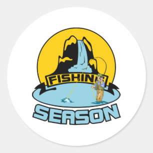 Sticker Rond Pêche saison pêche - Pêche Anniversaire Cadeau