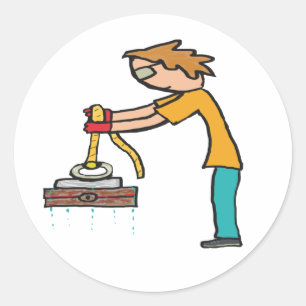 Sticker Rond Pêche sur aimant