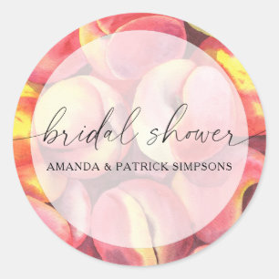 Sticker Rond Pêches - Baby shower de mariage