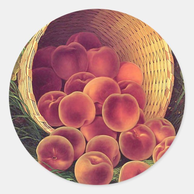 Sticker Rond Pêches déversées (Devant)