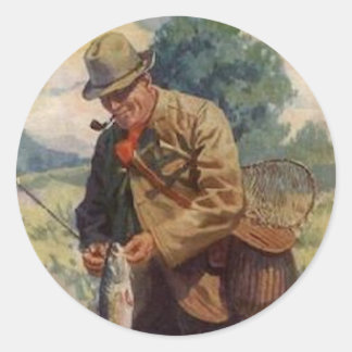 Sticker Rond Pêcheur