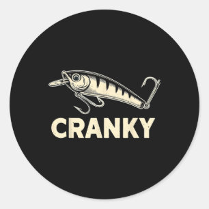 Sticker Rond Pêcheur Cranky Crankbait Pêche Pêcheur