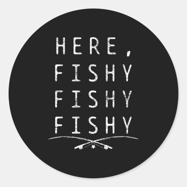 Sticker Rond Pêcheur de pêche  (Devant)