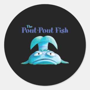 Sticker Rond Pêcheur drôle de poisson de Pot Pout amateur de pê