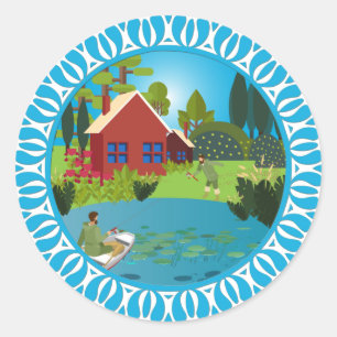Sticker Rond Pêcheurs