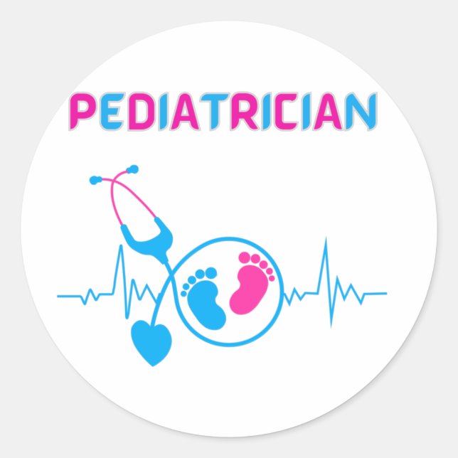Sticker Rond pédiatre, pédiatre, médecin pédiatre, pédiatre, (Devant)