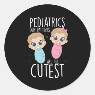 Sticker Rond Pédiatrie Patients Enfants Docteur Médecine Cadeau
