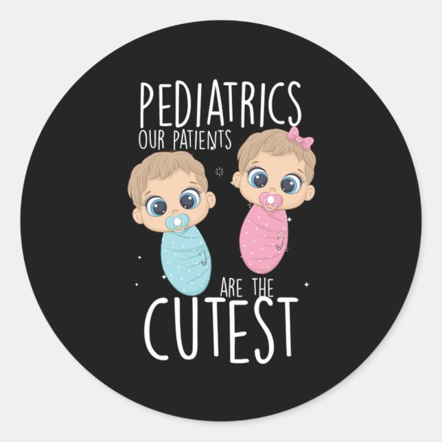 Sticker Rond Pédiatrie Patients Enfants Docteur Médecine Cadeau (Devant)