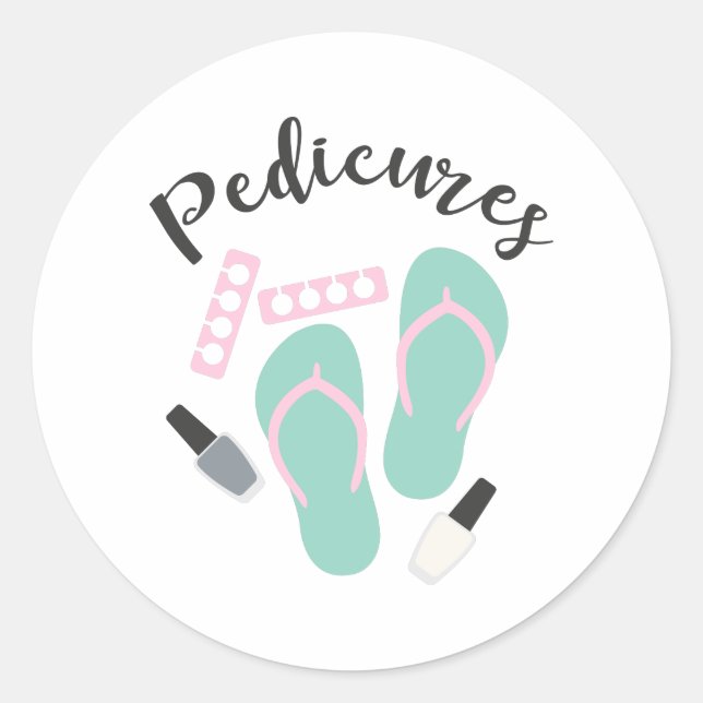 Sticker Rond Pedicure Nail Salon Flip Flops (Devant)