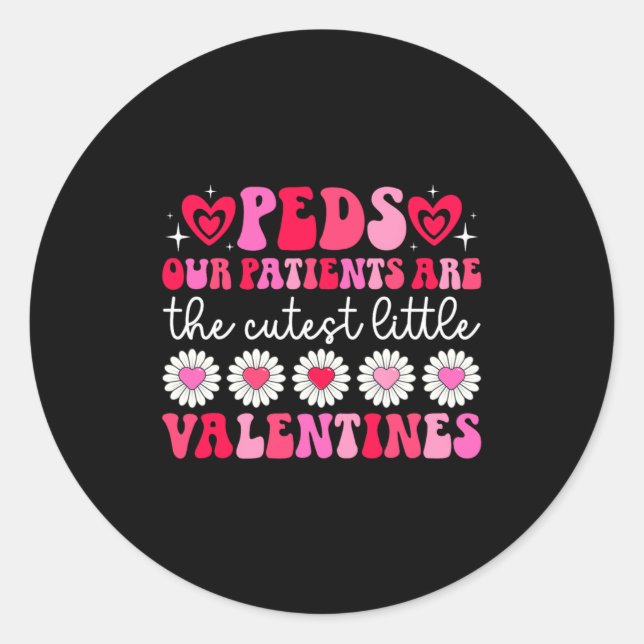 Sticker Rond Peds Nurse Valentine Pediatric Nursing Valentines  (Devant)