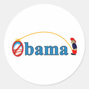 Sticker Rond Pee sur Obama