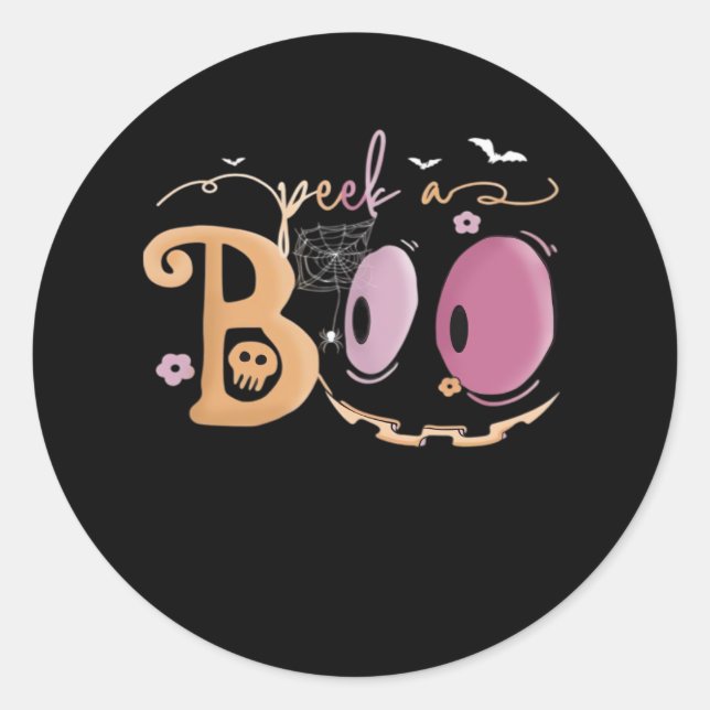 Sticker Rond Peekaboo Halloween Sloth Essential (Devant)