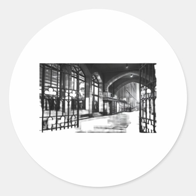 Sticker Rond Peekaboo - Slogan classique de base (Devant)