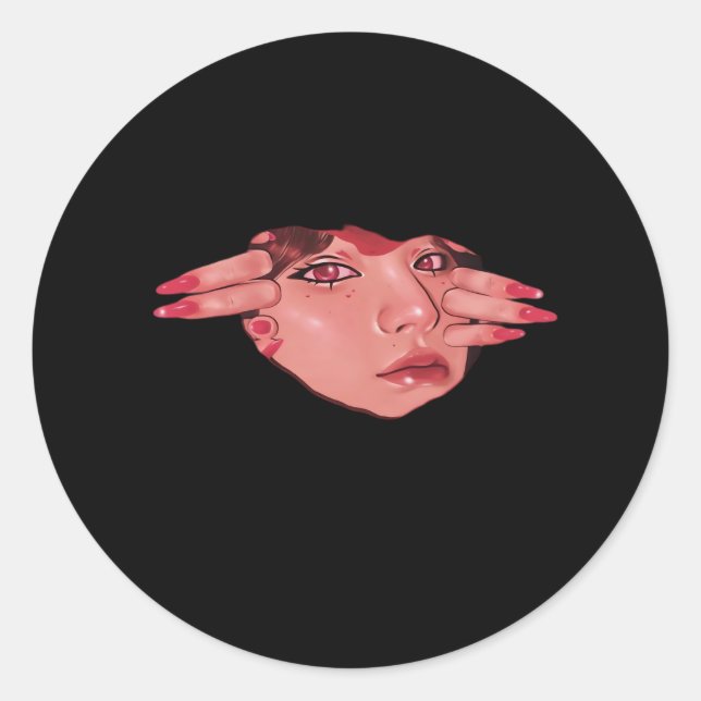 Sticker Rond Peekaboo - Vibes de conception de fentes (Devant)
