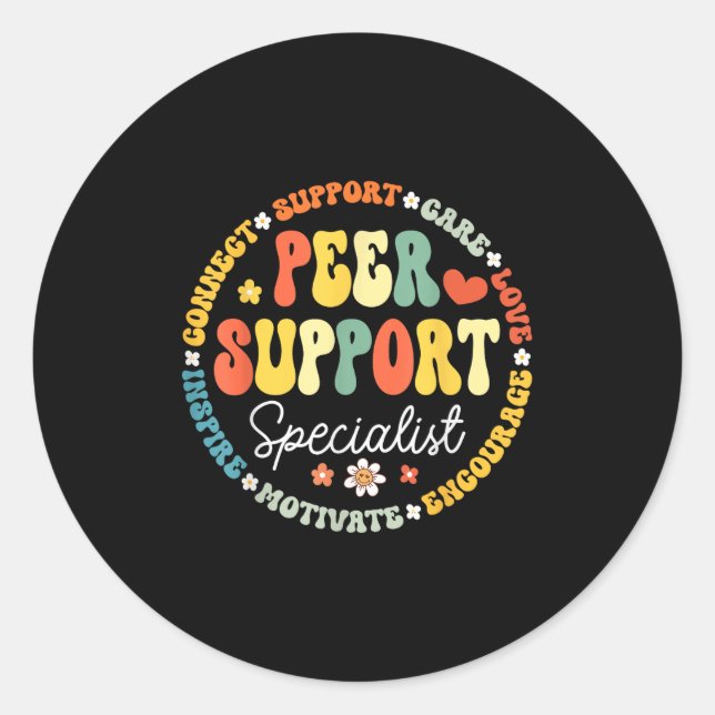 Sticker Rond Peer Suprt Specialist Life Appreciation Week Schoo (Devant)