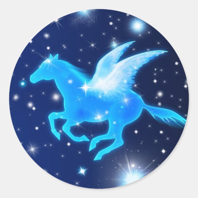Sticker Rond Pegasus volant (Devant)