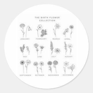 Sticker Rond pegatina con la flor de cada mes