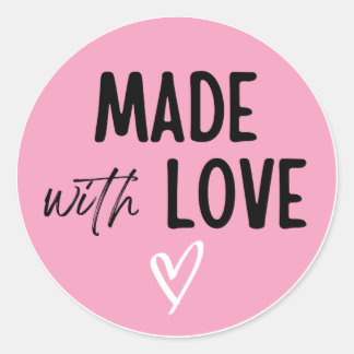 Sticker Rond Pegatina hecha con amor idéal para pequeña empresa