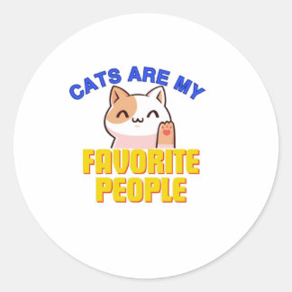 Sticker Rond Pegatina kawaii gato