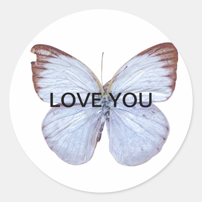 Sticker Rond pegatina La mariposa, anuncia las flores y el amor (Devant)
