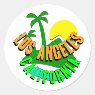 Sticker Rond Pegatina Los Angeles California