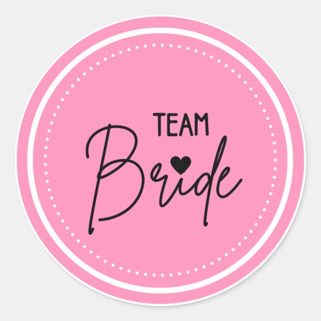 Sticker Rond Pegatina para despedida de soltera Team Bride (Devant)