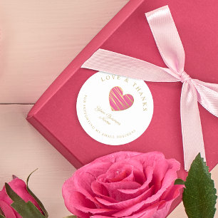 Sticker Rond Pegatina Redonda Hot Rose Heart Love & Merci Supp