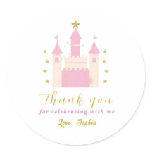 Pegatina Redonda Personalizable - Castillo de Prin