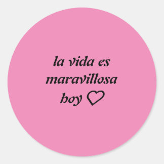 Sticker Rond pegatina rosa fuerte con frase