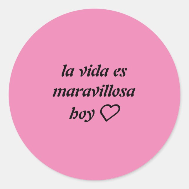 Sticker Rond pegatina rosa fuerte con frase (Devant)