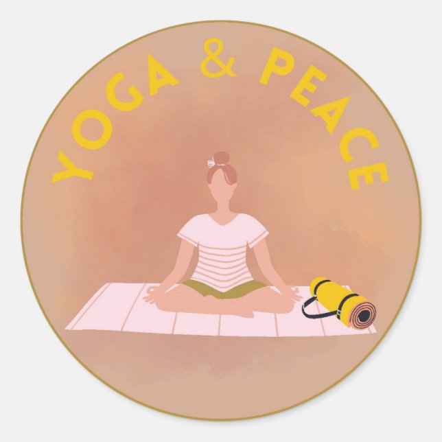 Sticker Rond Pegatina/Sticker  de Yoga con Frase Inspiradora (Devant)