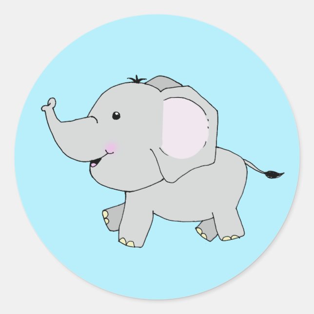 Sticker Rond Pegatina Tengo un elefante (Devant)